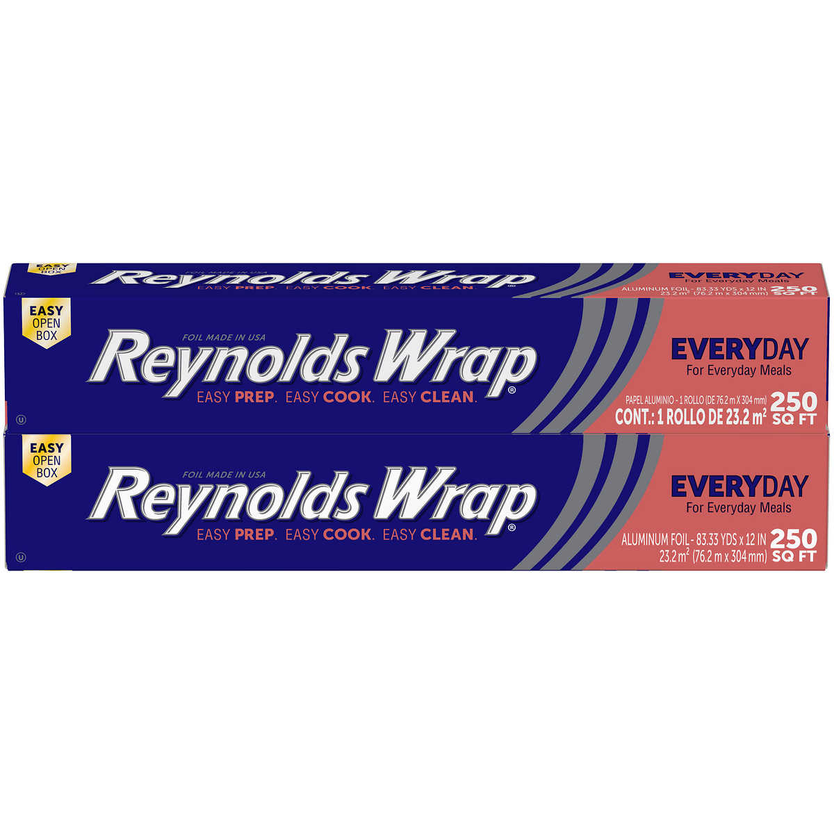 Reynolds Wrap Aluminum Foil, 12 in x 250 ft, 2-count