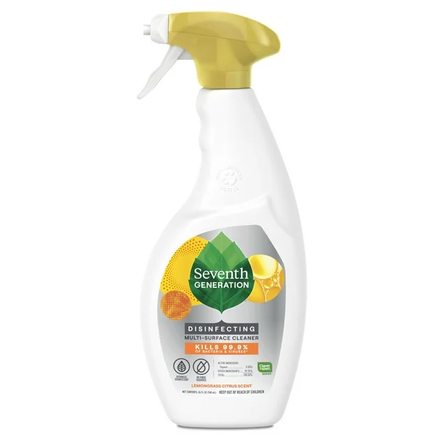 Seventh Generation Lemongrass Citrus Disinfecting Multi-Surface Cleaner, 26 oz.