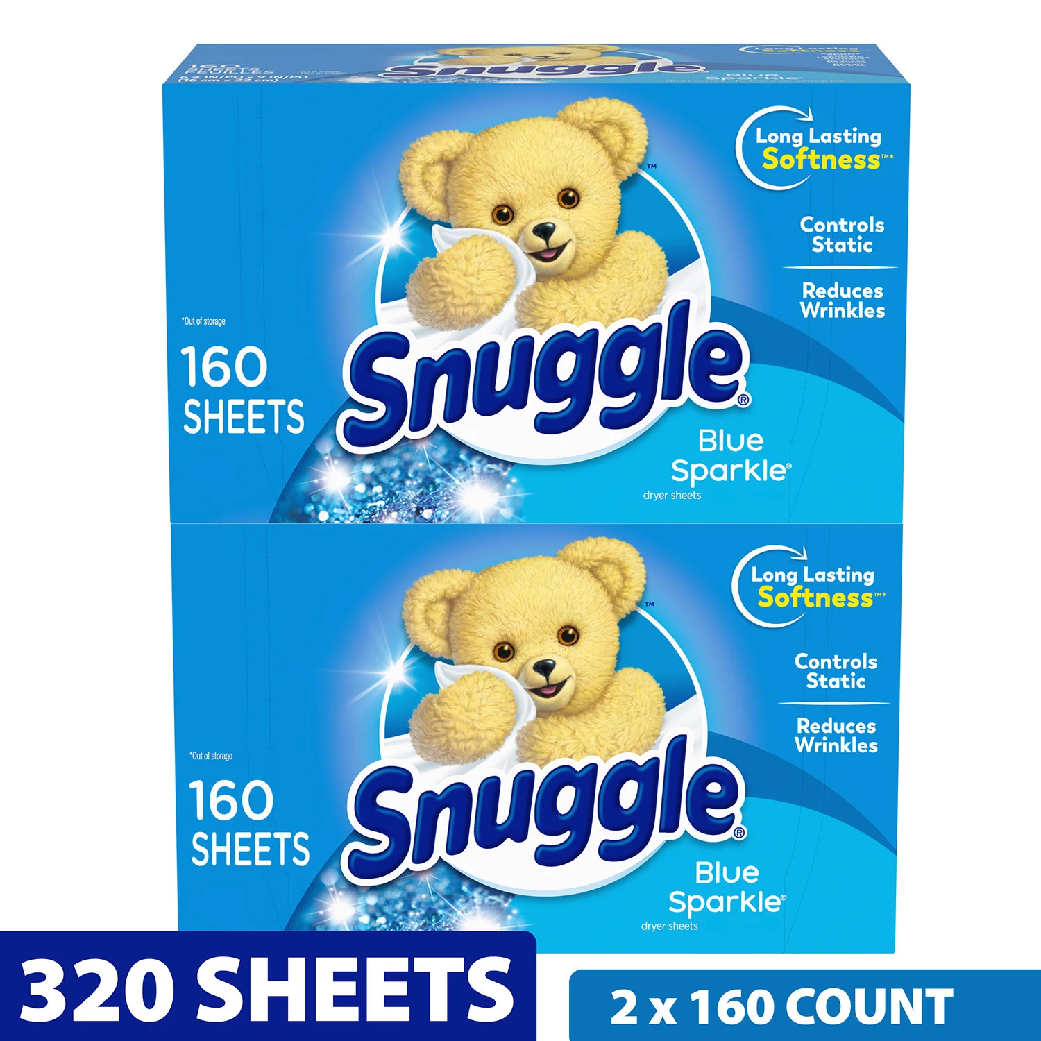 Snuggle Fabric Softener Dryer Sheets, Blue Sparkle (320 ct.)