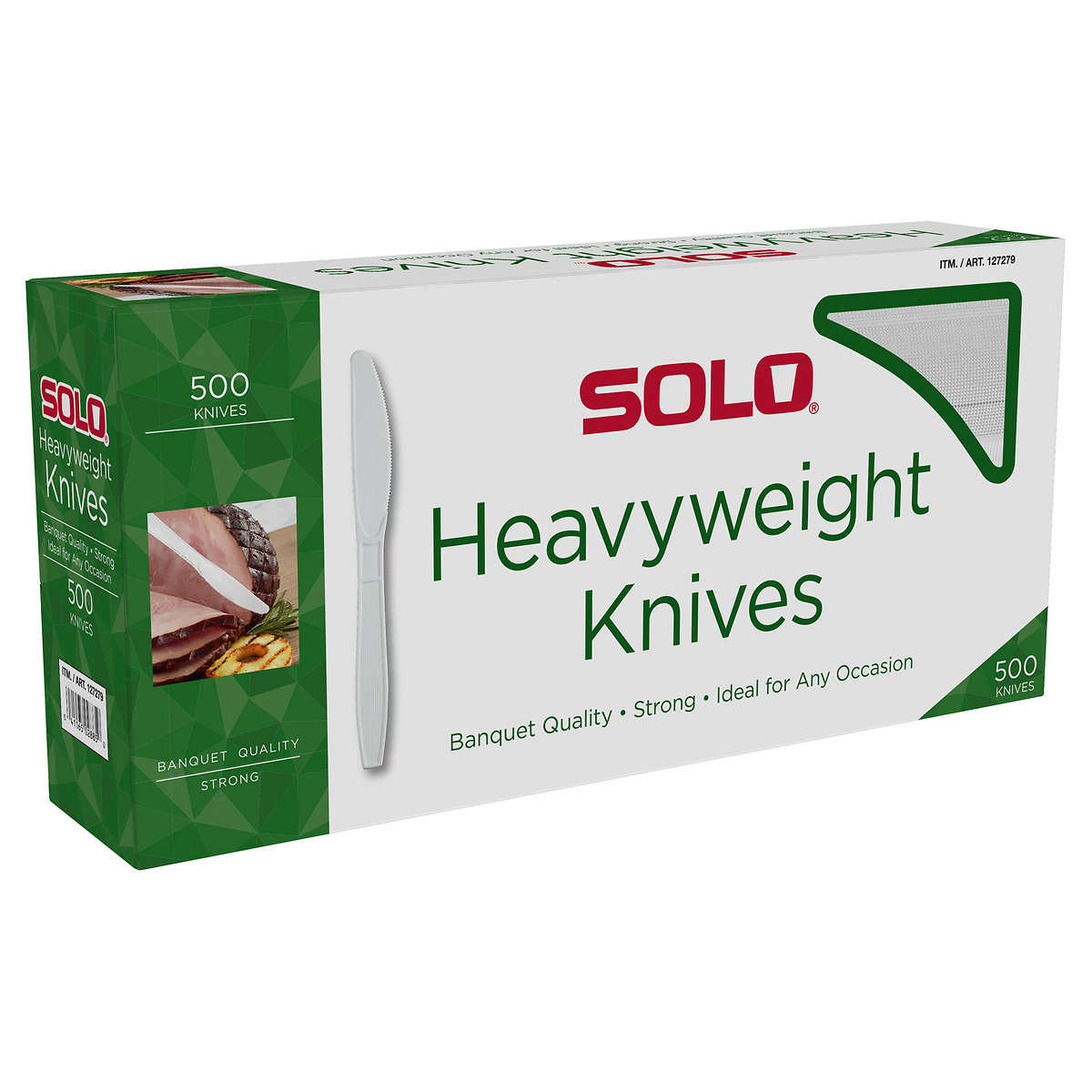 Solo Heavyweight Plastic Knife, White, 500-count 