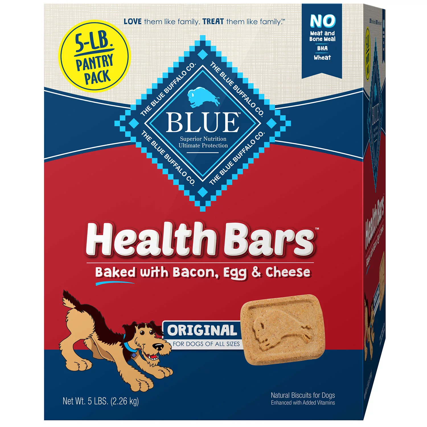 BLUE Buffalo Health Bars Crunchy Dog Treat Biscuits, Bacon, Egg & Cheese