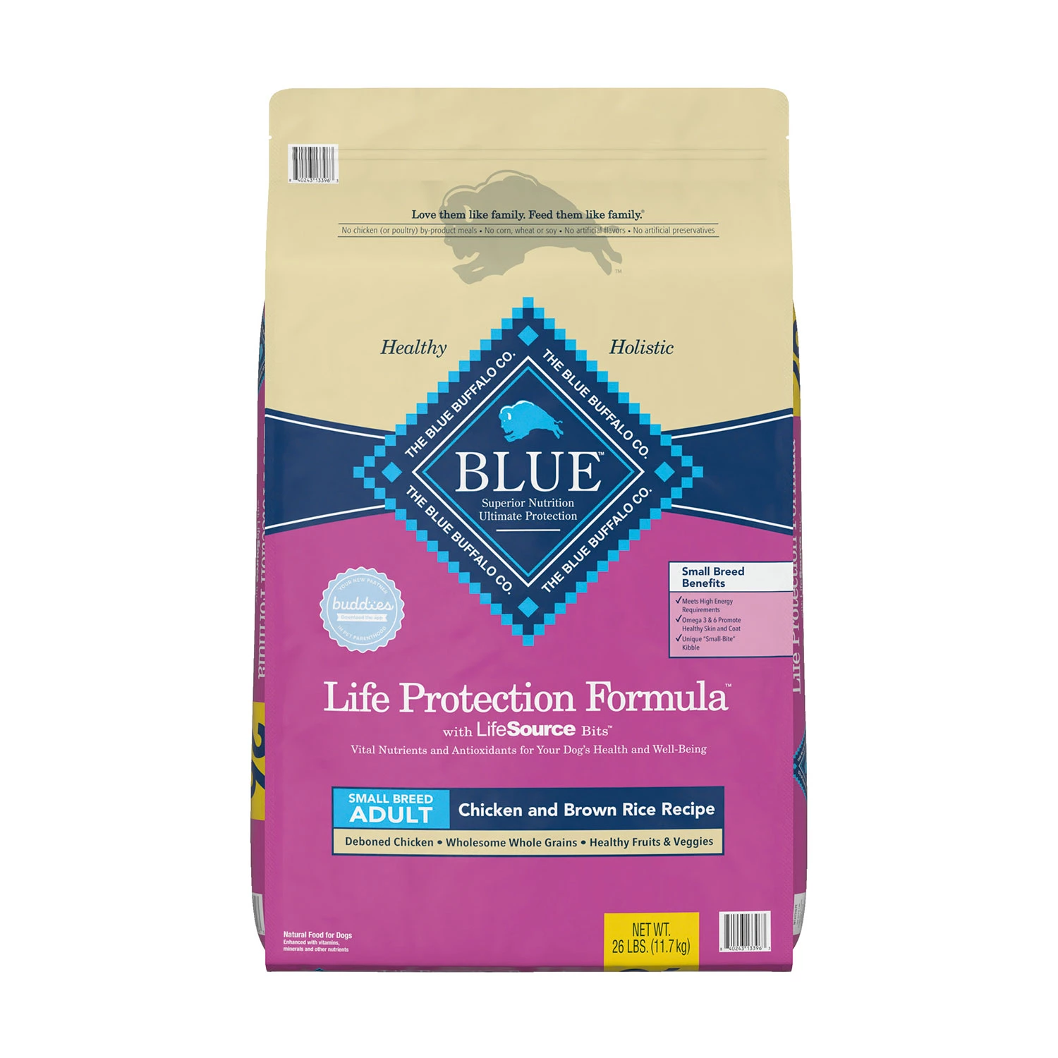 Blue Buffalo Life Protection Formula, Adult Small Breed Dry Dog Food, Chicken & Brown Rice Recipe (26 lbs.)