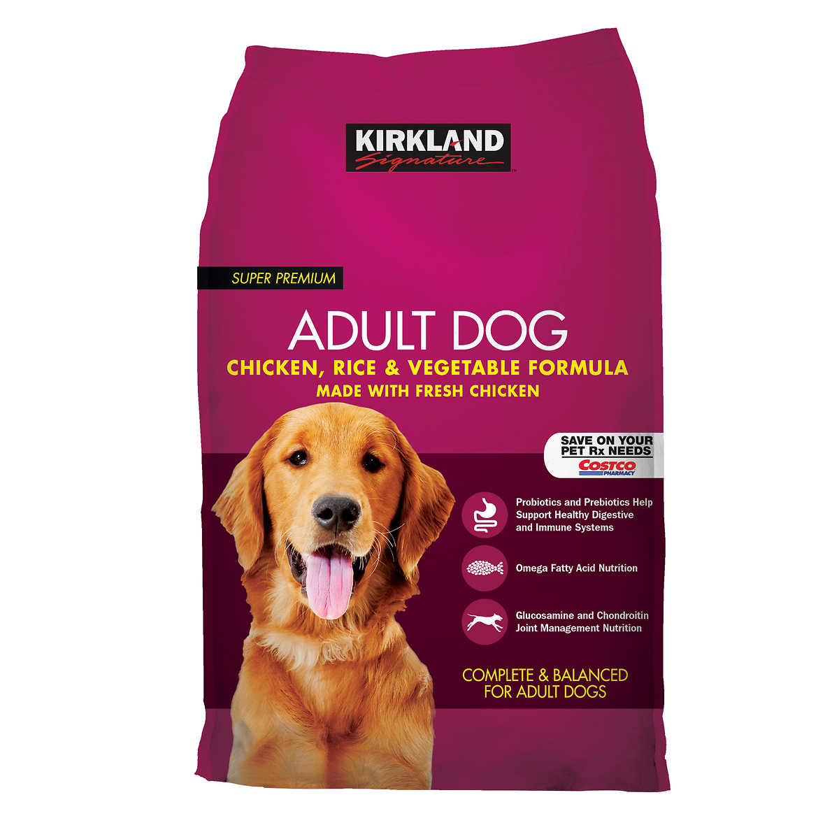 Kirkland Signature Adult Formula Chicken Rice and Vegetable Dog Food 40 lb.