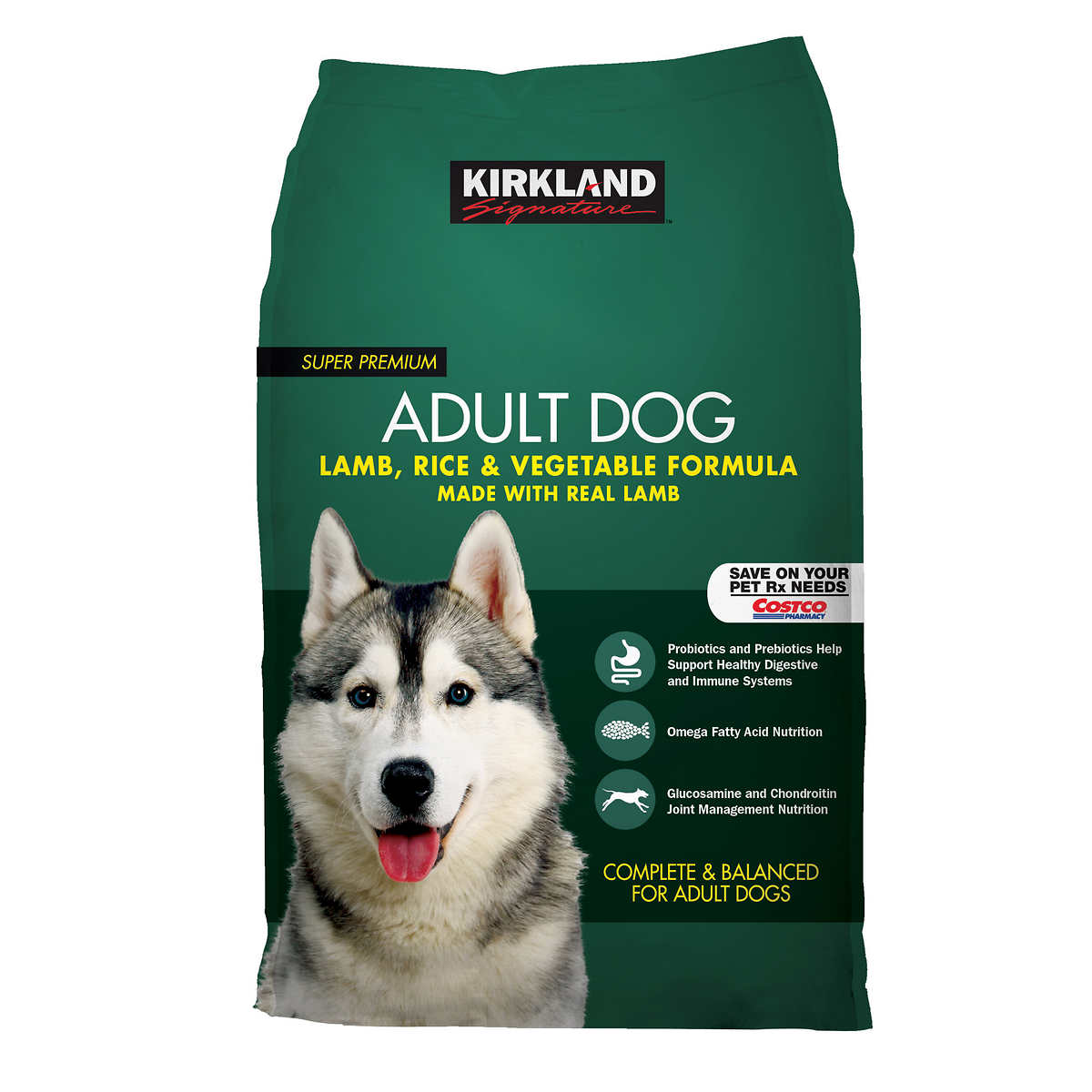 Kirkland Signature Adult Formula Lamb Rice and Vegetable Dog Food 40 lb.