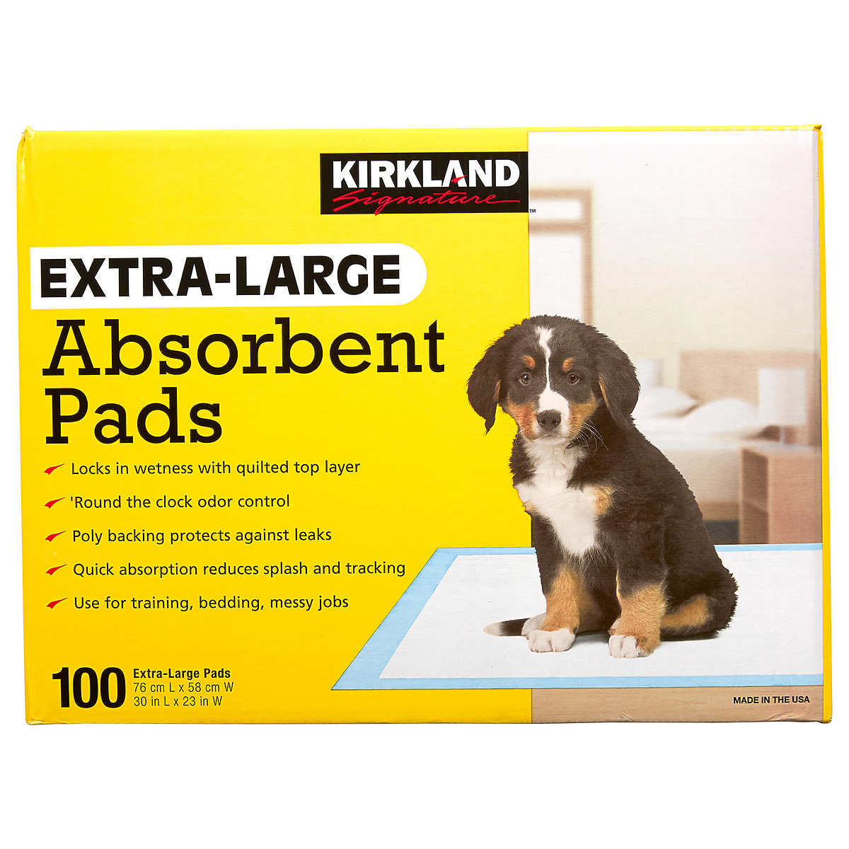 Kirkland Signature Extra-Large Absorbent Pads, 30 in L X 23 in W, 100-count