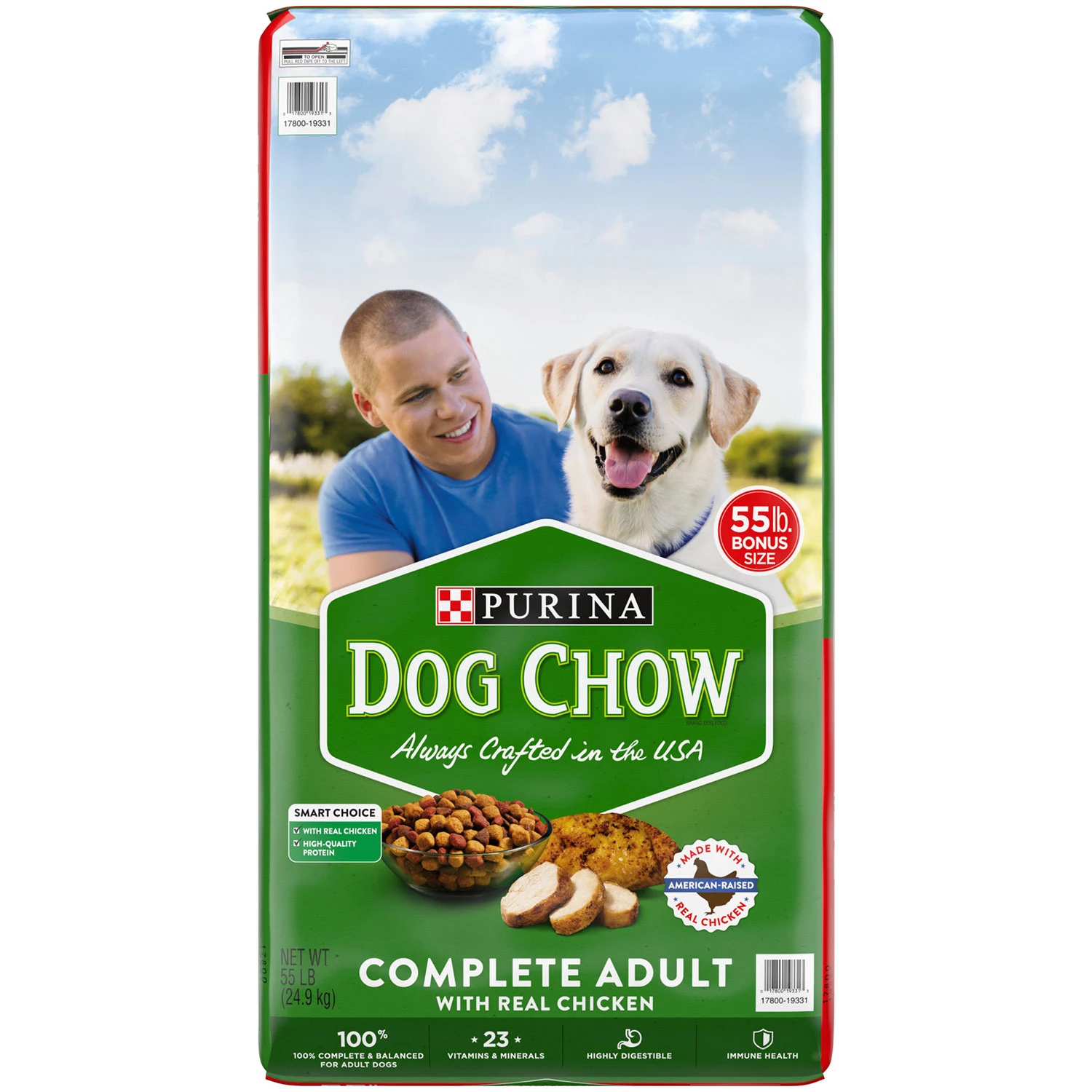 Purina Dog Chow Dry Dog Food, Complete Adult with Real Chicken (55 lb.)