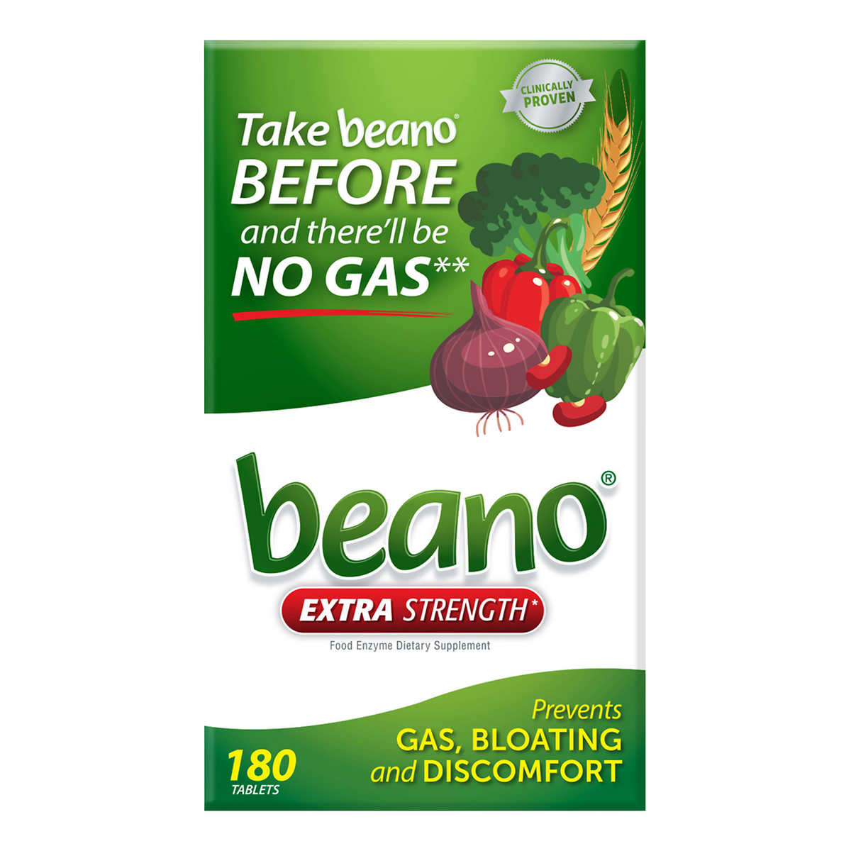 Beano ULTRA 800 Food Enzyme Dietary Supplement, 180 Tablets