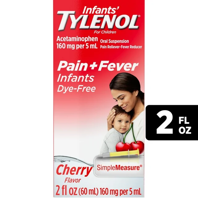Best Infants’ Tylenol Pain and Fever Dye-Free Cherry Flavor Oral Suspension, 2 Fl. Oz.