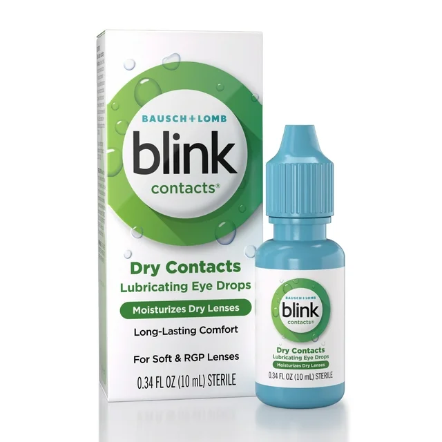 Blink Contacts Lubricating Eye Drops for Soft & RGP Lenses, 0.34 fl oz