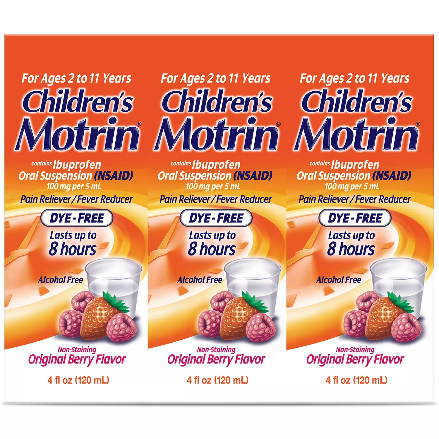 Children’s Motrin Dye-Free Berry Flavor Suspension, 12 Ounces