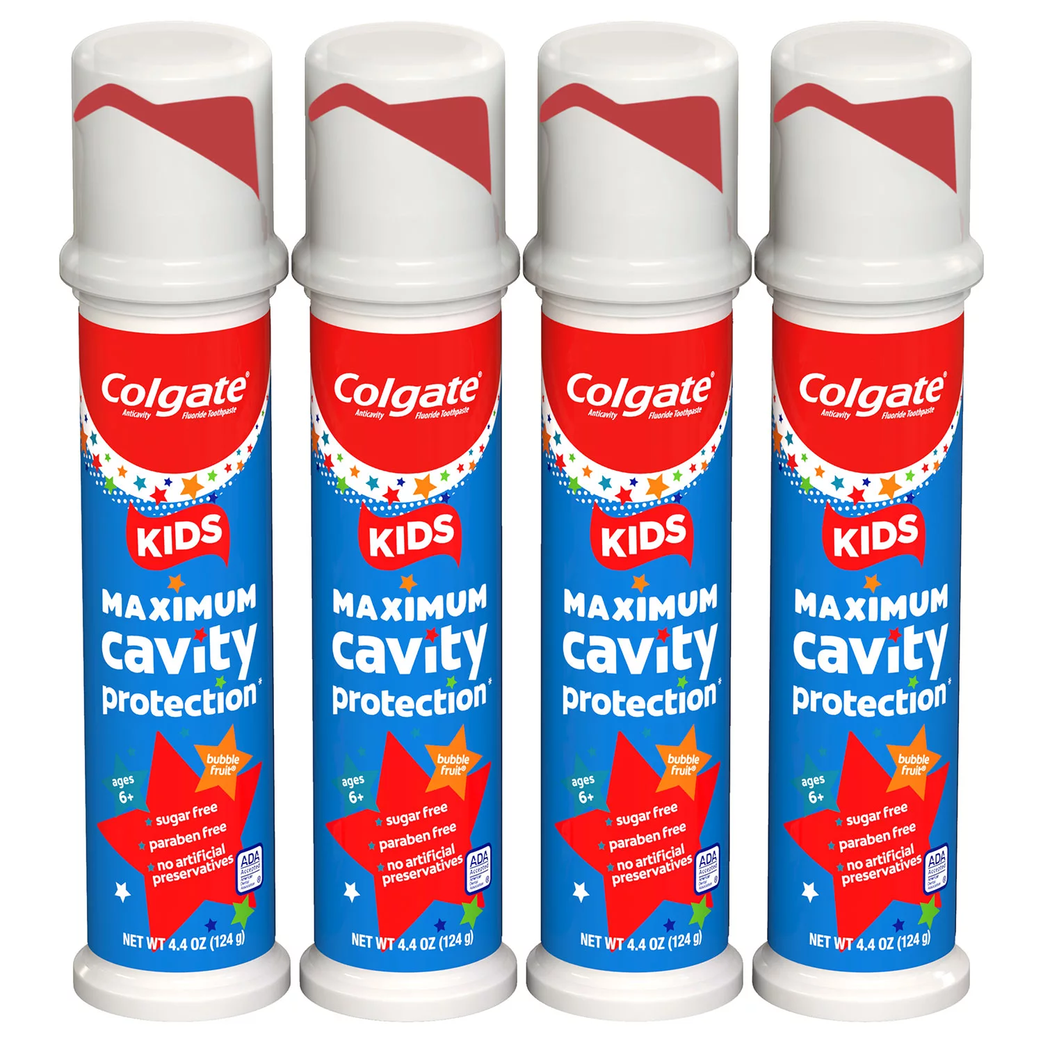 Colgate Kids’ Toothpaste Pump, Maximum Cavity Protection, Bubble Fruit (4.4 oz., 4 pk.)