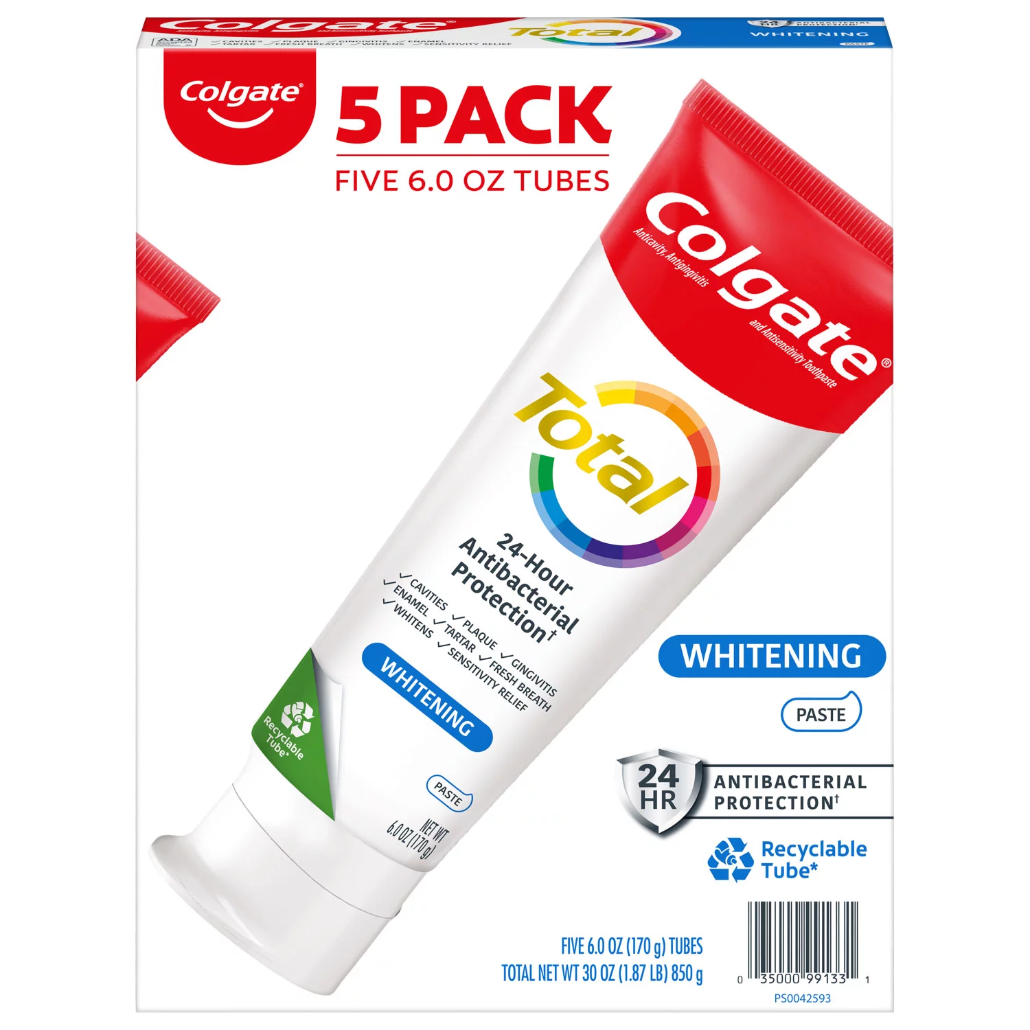 Colgate Total Whitening Toothpaste (6.0 oz., 5 pk.)