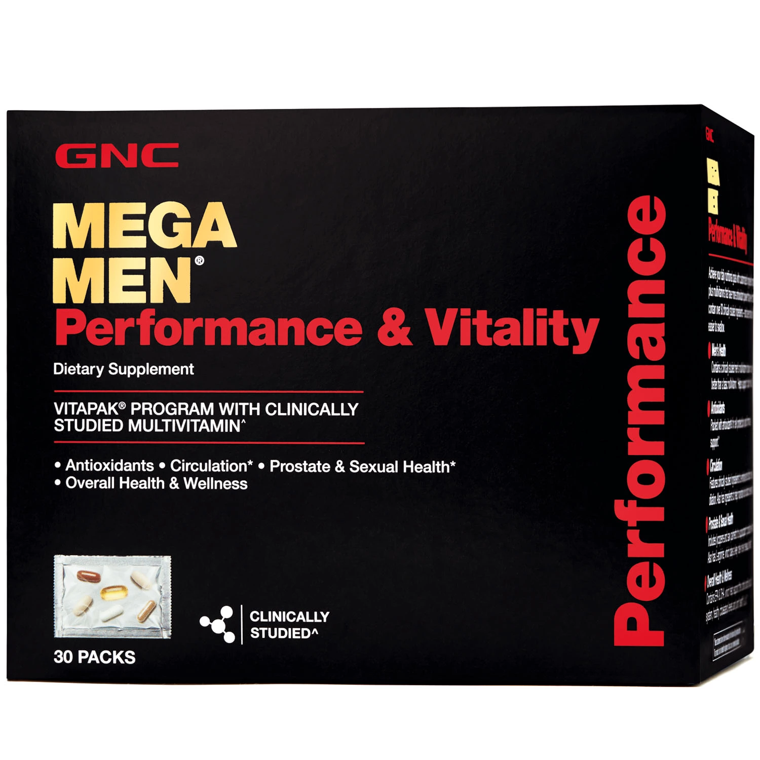 GNC Mega Men Performance & Vitality Vitapak – 30 Pack