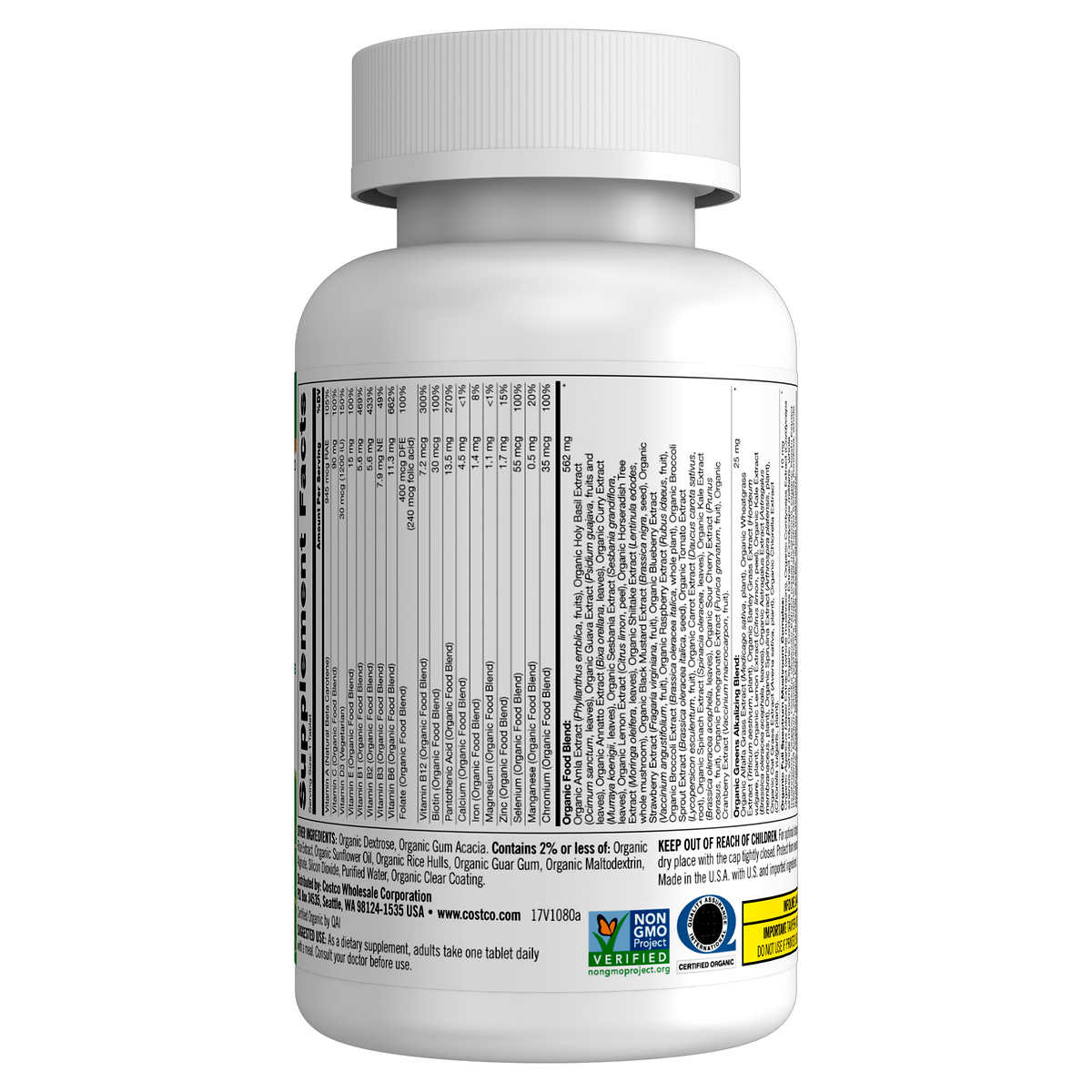 Kirkland Signature USDA Organic Multivitamin, 80 Coated Tablets – Jarasim