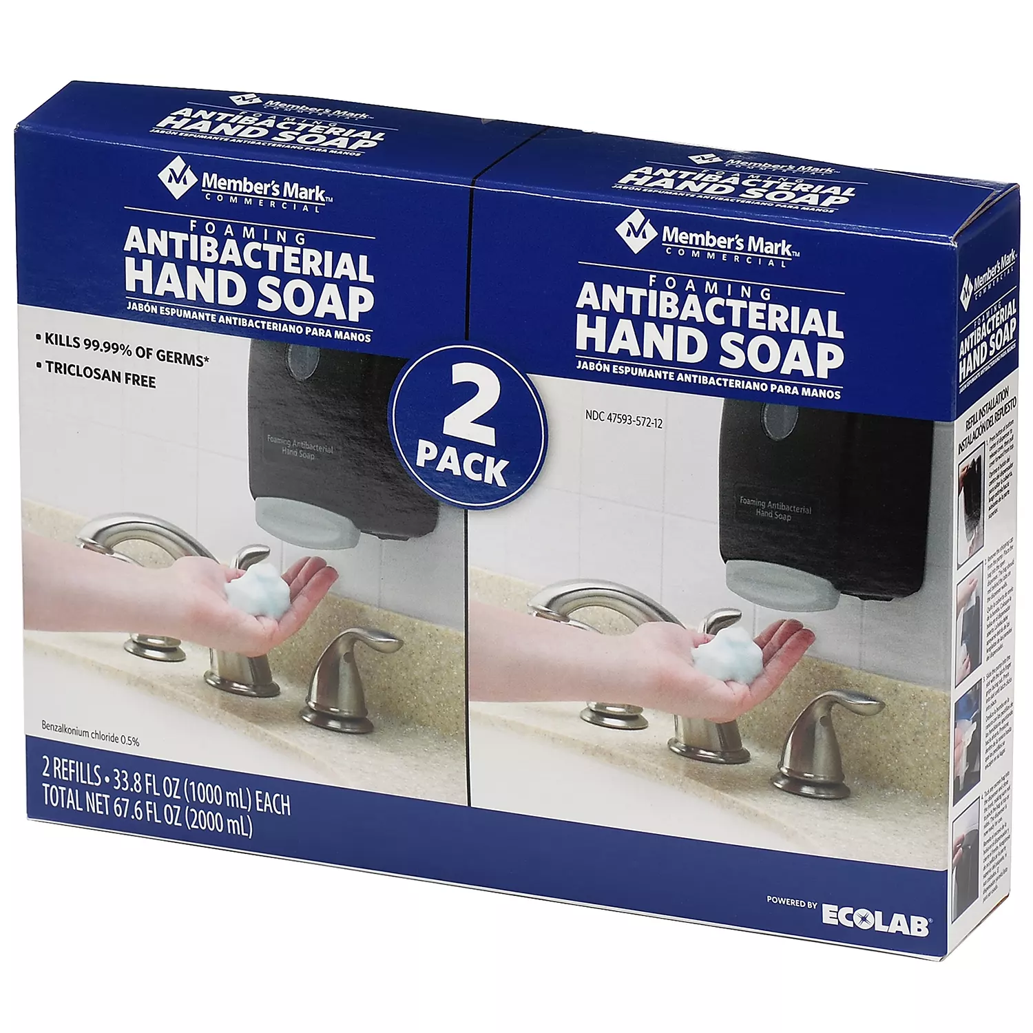 Member’s Mark Commercial Foaming Antibacterial Hand Soap Refill (33.8 oz., 2 pk.)
