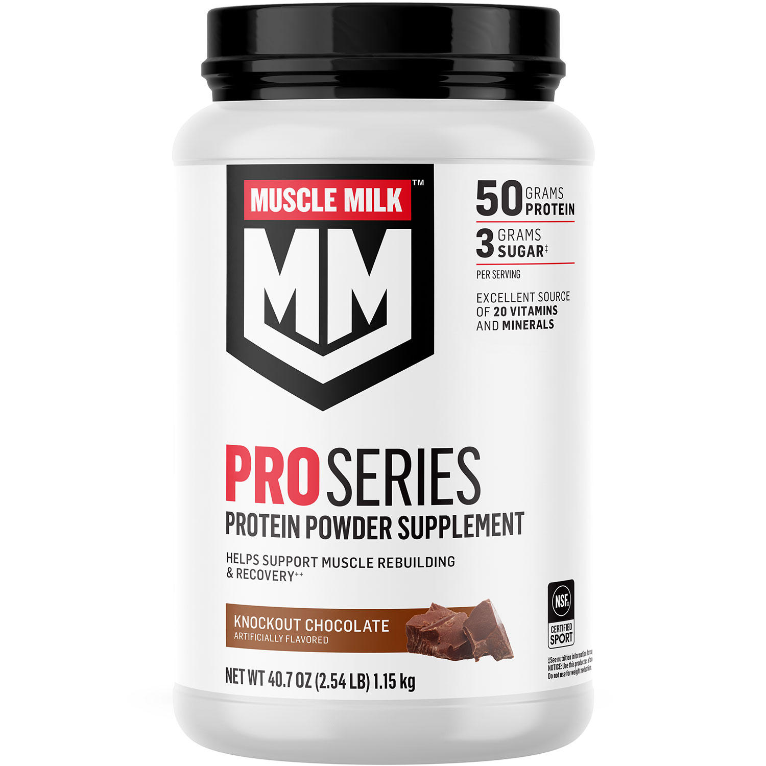 Muscle Milk Pro Series Protein Powder Supplement Knockout Chocolate (40.7 oz.)