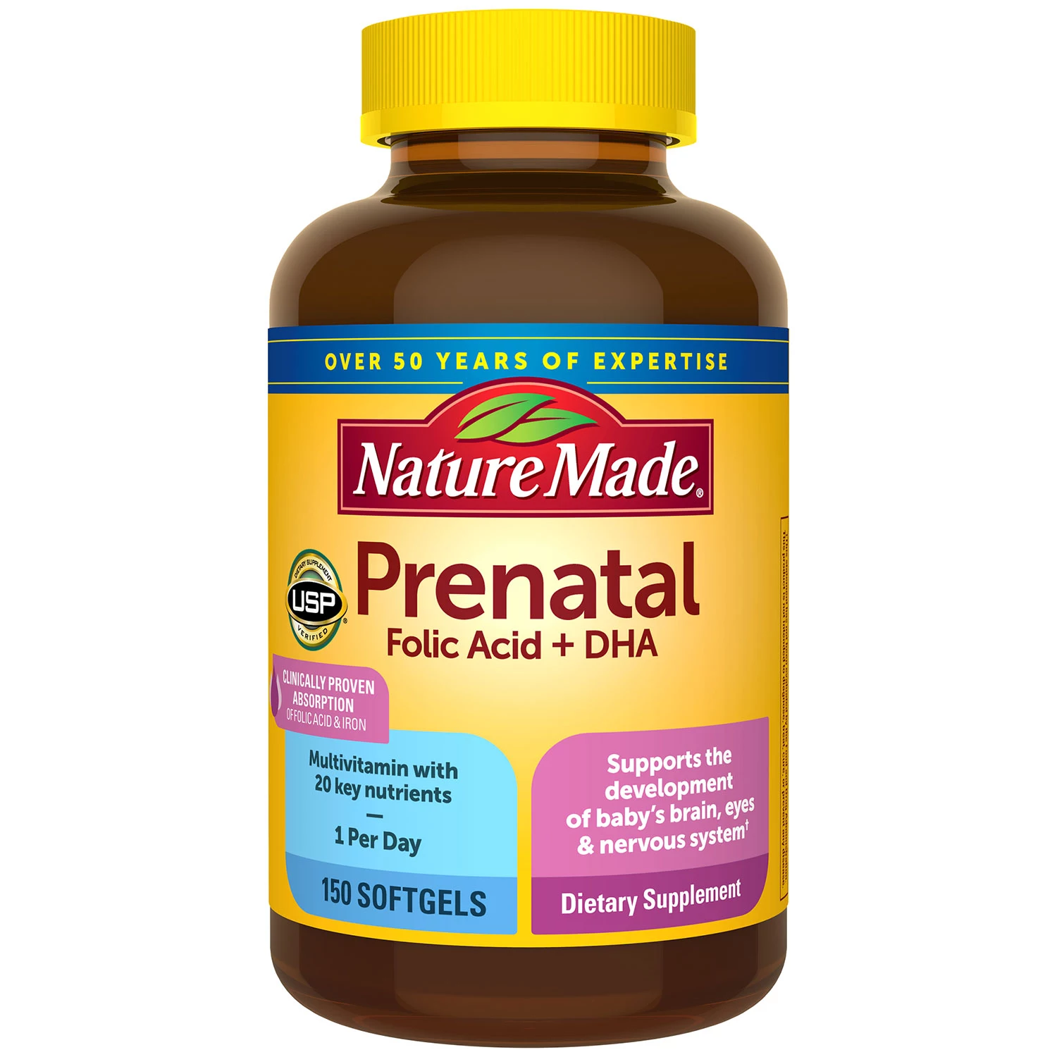 Nature Made Prenatal + DHA, 200 mg Softgels (150 ct.)
