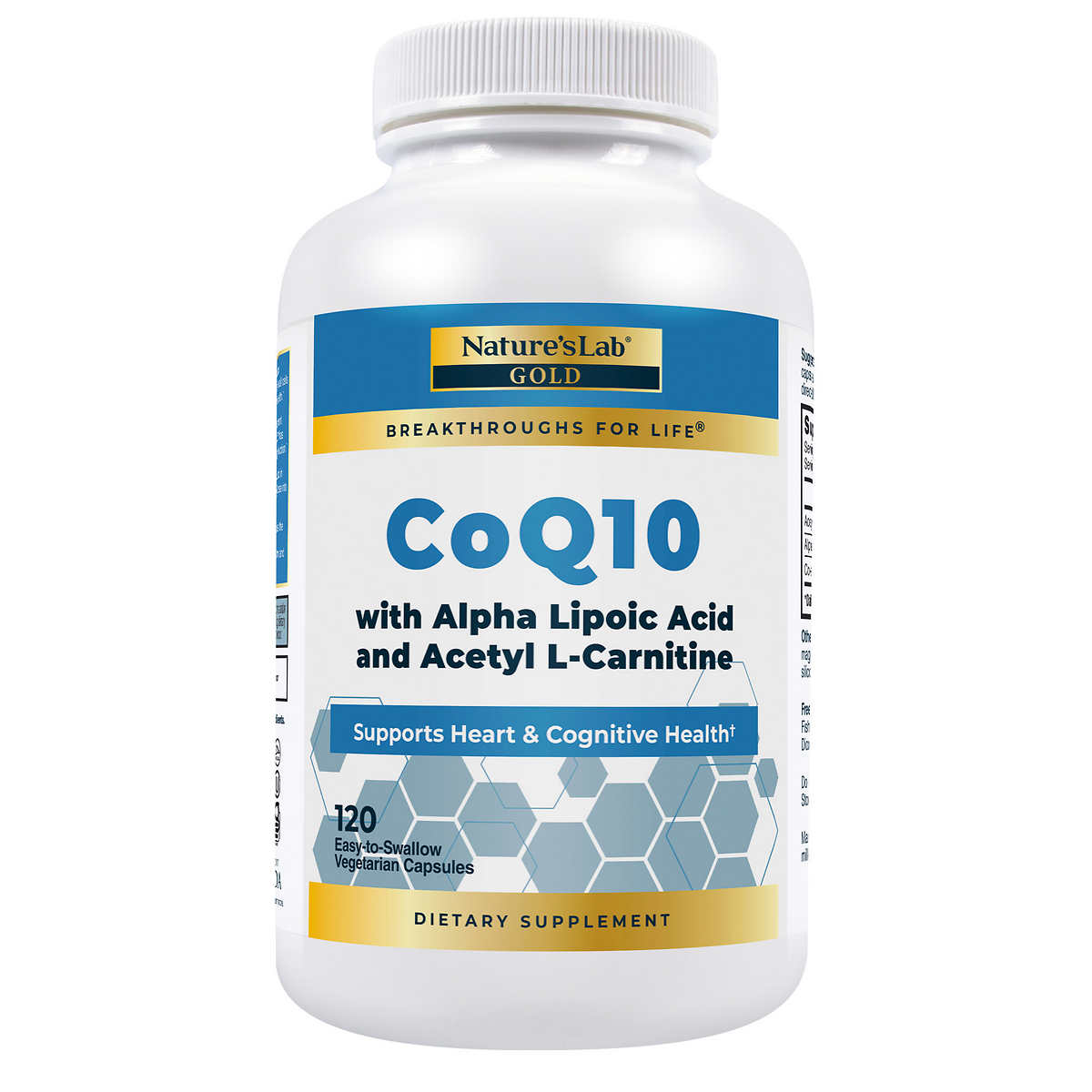 Nature’s Lab CoQ10 + Alpha Lipoic Acid + Acetyl L-Carnitine HCl, 120 Vegetarian Capsules