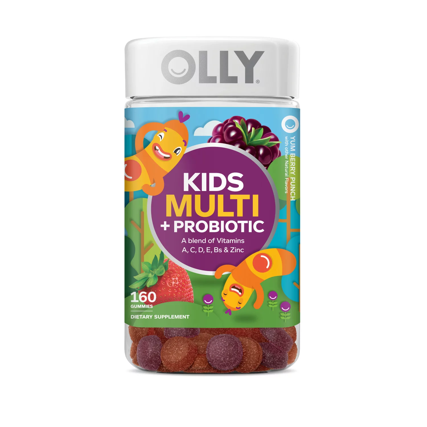 Olly Kids Multi + Probiotic Yum Berry Punch Vitamin Gummies (160 ct.)