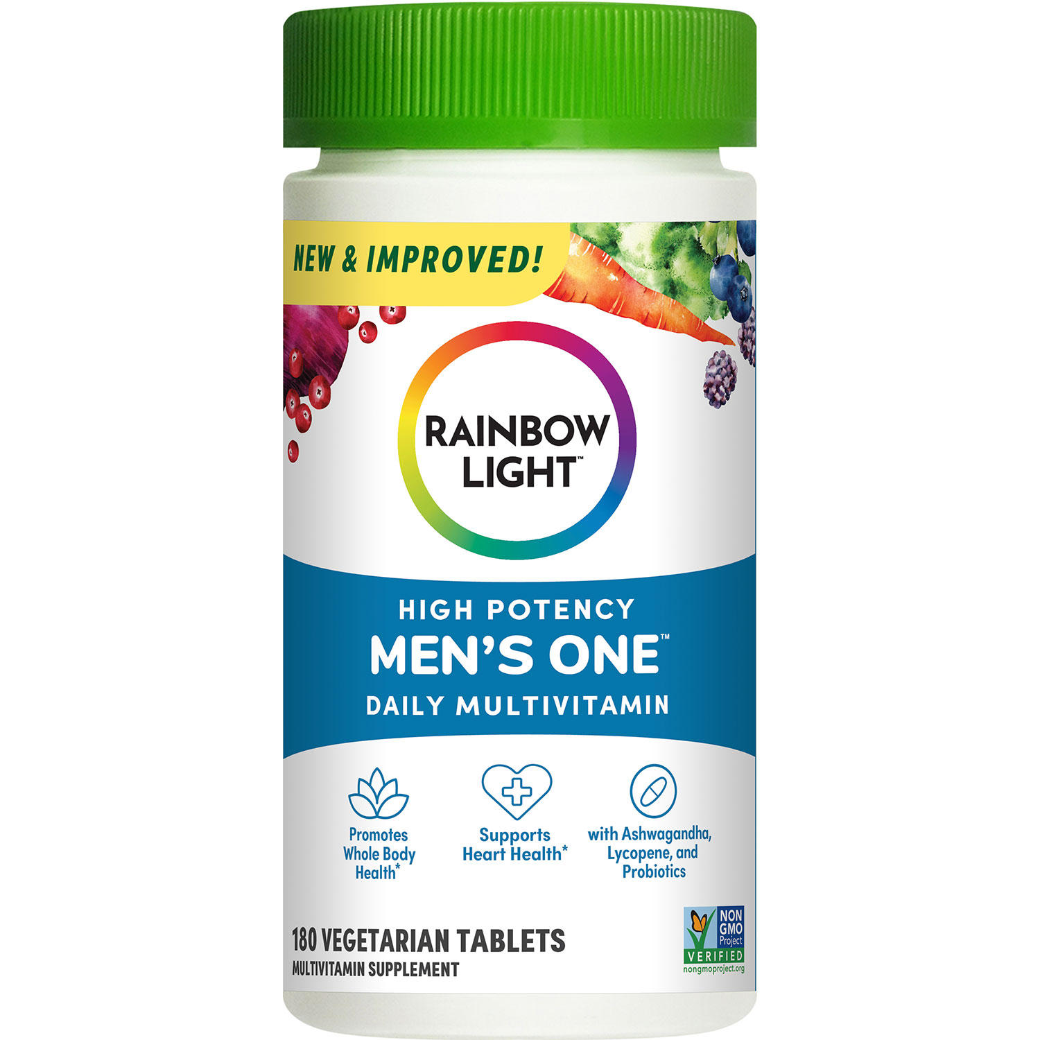 Rainbow Light Men’s One Non-GMO Project Verified Multivitamin Plus Superfoods & Probiotics (180 ct.)