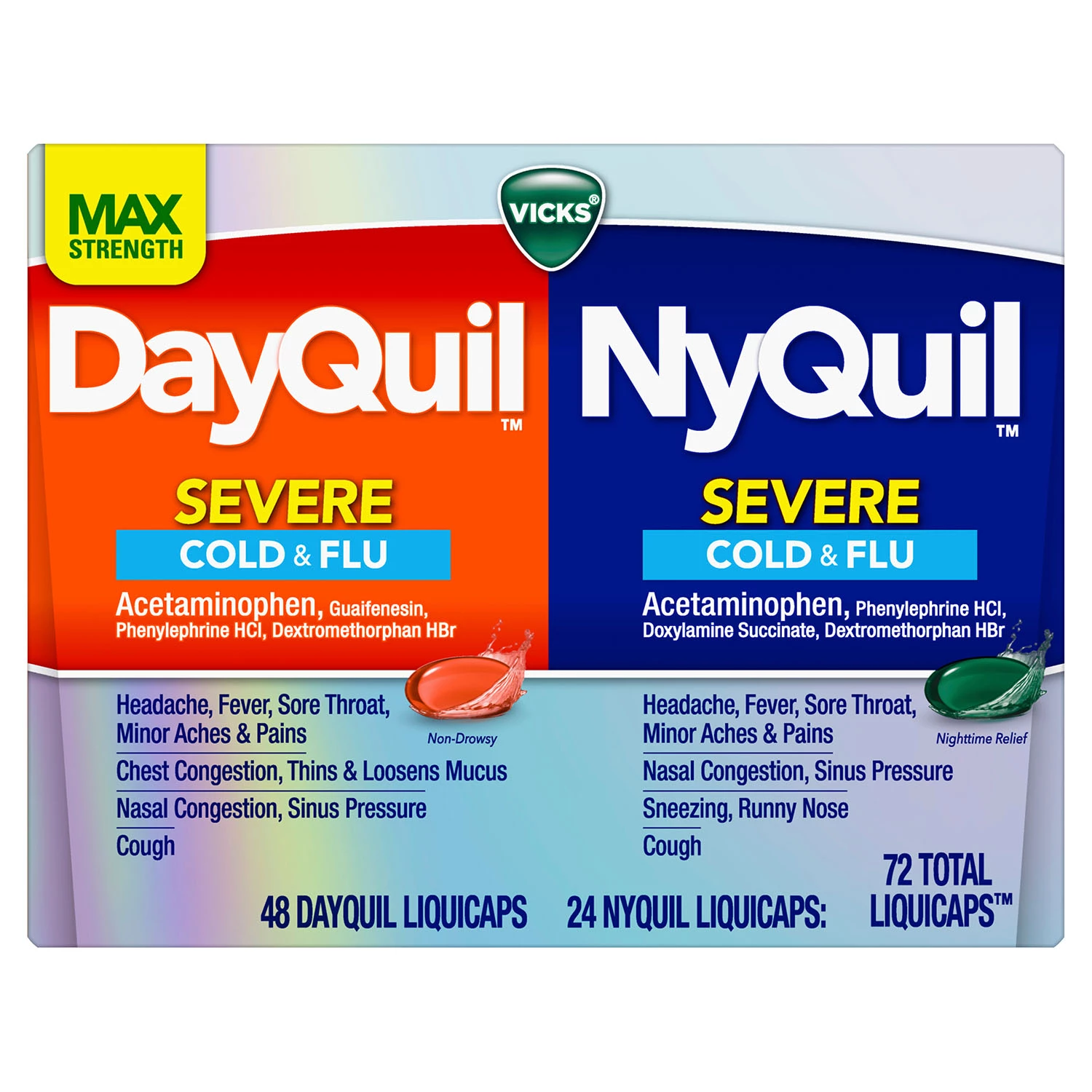 Vicks DayQuil and NyQuil Severe Cold & Flu Relief LiquiCaps