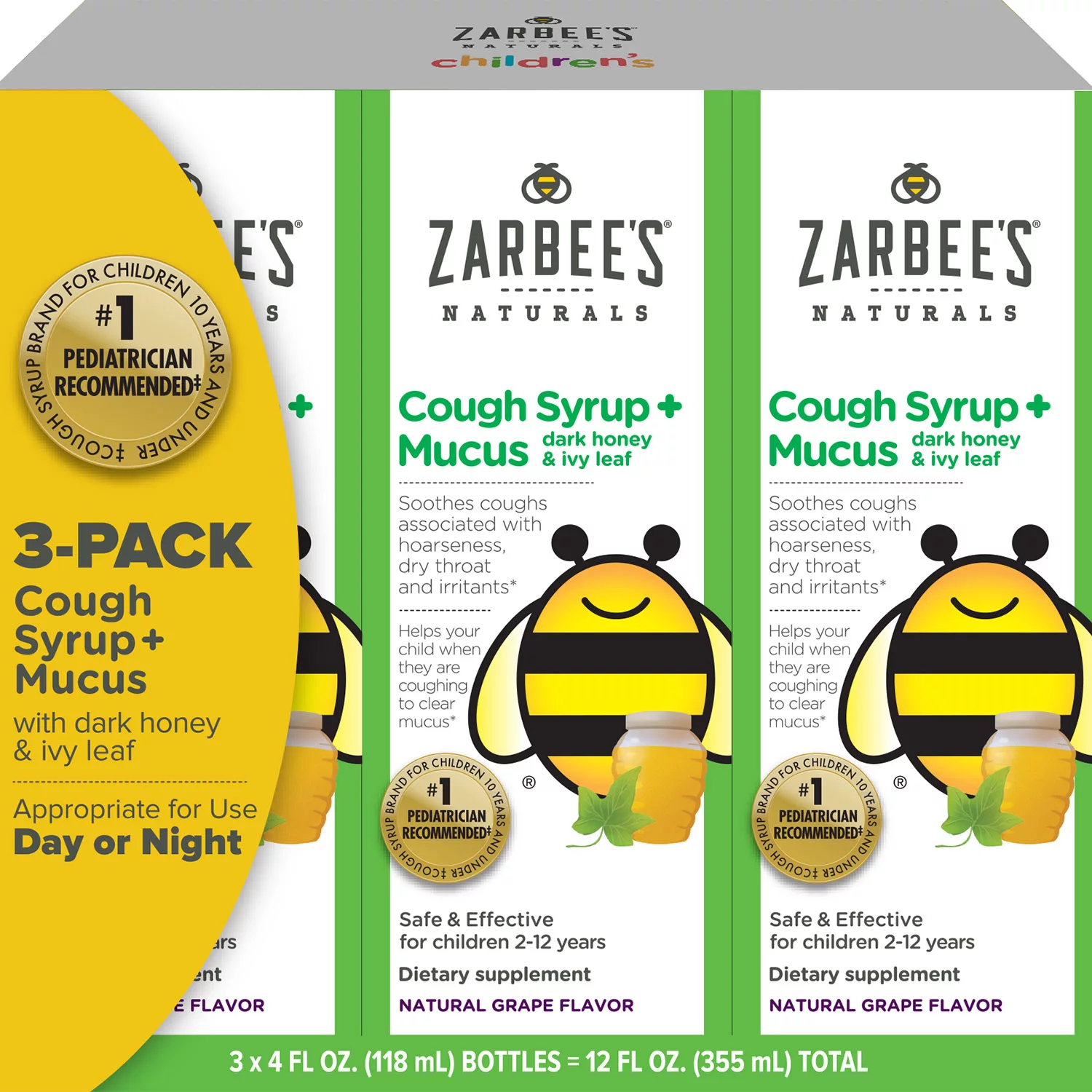 Zarbee’s Natural Children’s Cough Syrup + Mucus Day & Night (12 oz.)