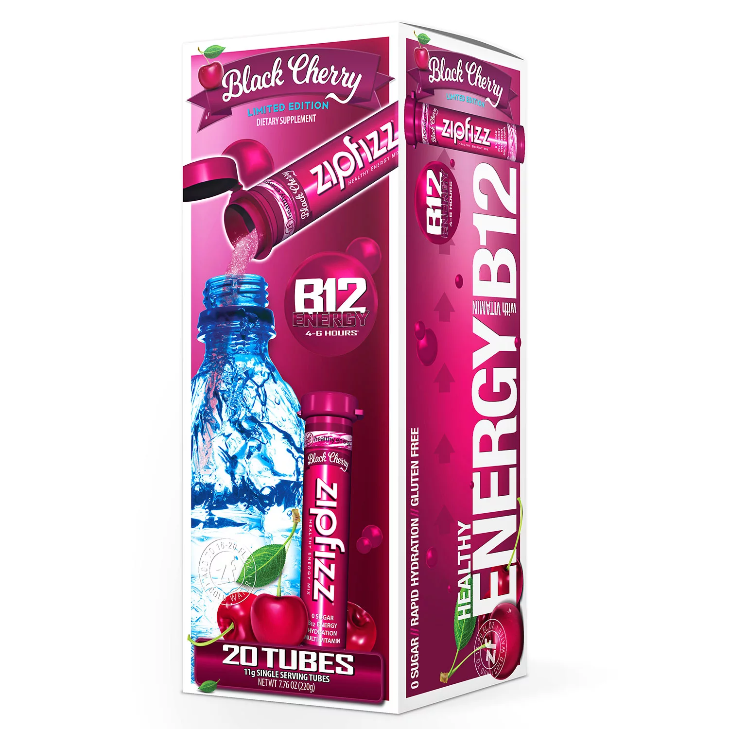 Zipfizz Energy Drink Mix, Black Cherry
