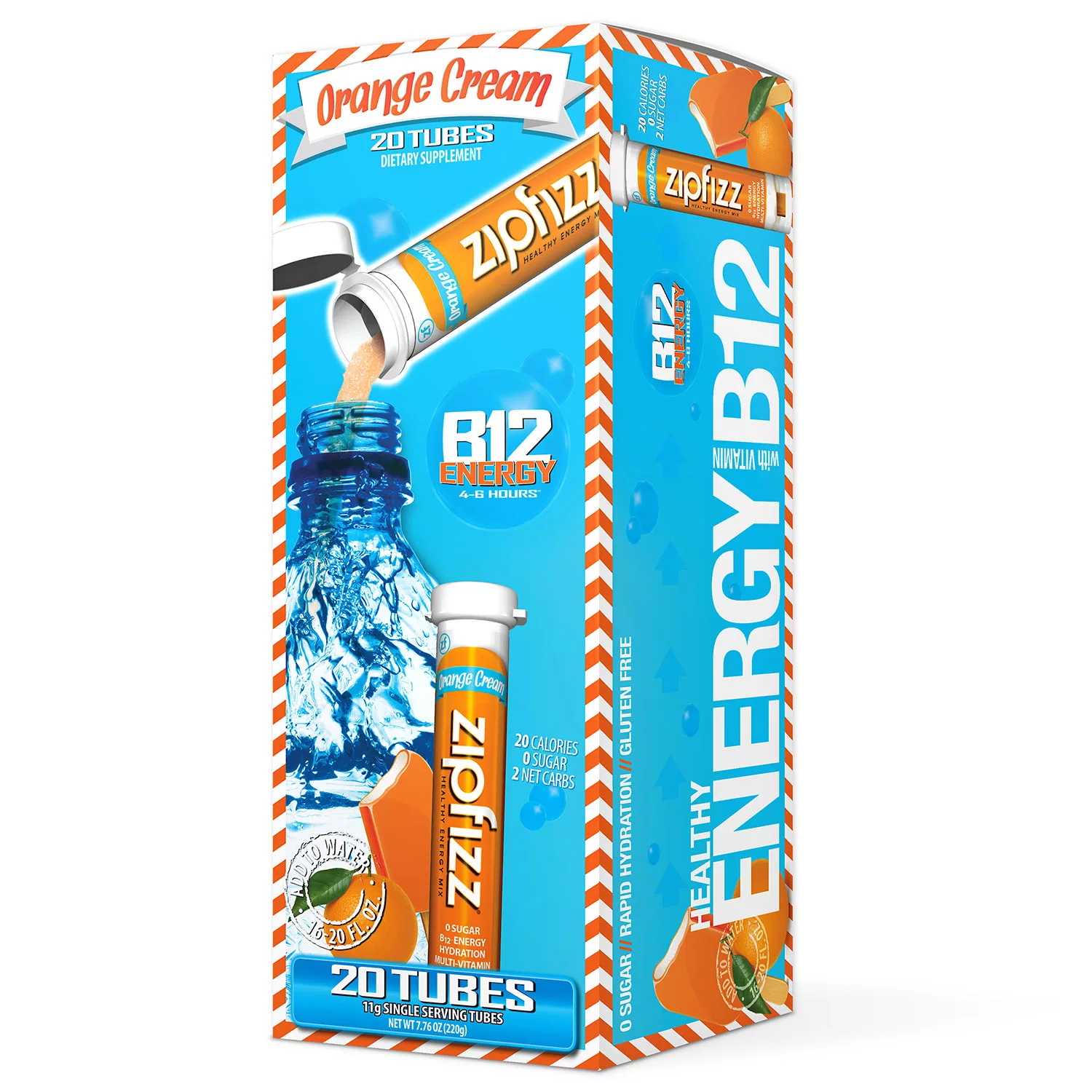 Zipfizz Energy Drink Mix Orange Cream (20 ct)