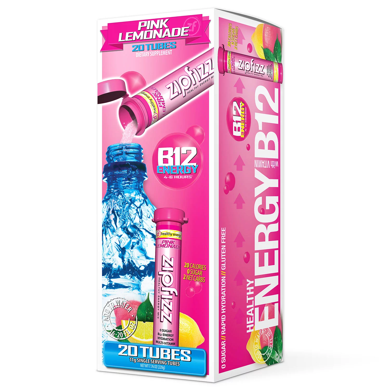 Zipfizz Energy Drink Mix Pink Lemonade (20 ct)